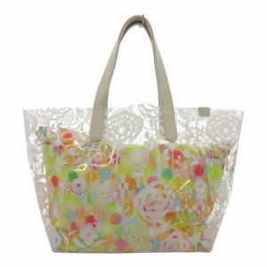 トートバッグ 手提げ 肩掛け ビニール クリア 総柄 マルチカラー /FF GY12