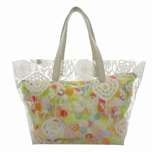 IBIZA トートバッグ 手提げ 肩掛け ビニール クリア 総柄 マルチカラー /FF GY12