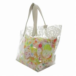 IBIZA トートバッグ 手提げ 肩掛け ビニール クリア 総柄 マルチカラー /FF GY12