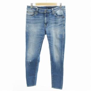 デニムパンツ ジーンズ テーパード ジップフライ ダメージ加工 ペンキ 30 インディゴブルー /HO