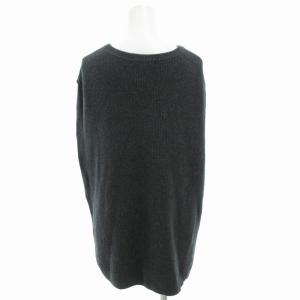 23区 リブニットベスト プルオーバー スリットボタン カシミア混 38 グレー /GV GY12