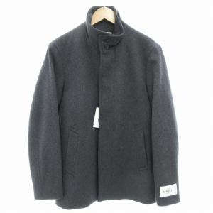TK. タグ付き NOBILIAメルトンスタンドブルゾン コート ショート カシミア混 L グレー 170-57203