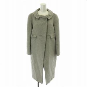 コート ロング 比翼ボタン ウール アンゴラ棍 S グレー /MW GY19