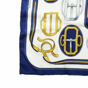 HERMES カレ60 アトラージュのバックル 大判スカーフ シルク マルチカラー