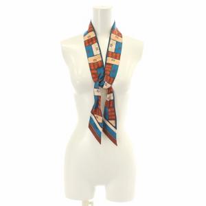 スカーフ バンダナ 絹 シルク ラッピー 総柄 イタリア製 マルチカラー 青 ブルー  赤 レッド  /MP