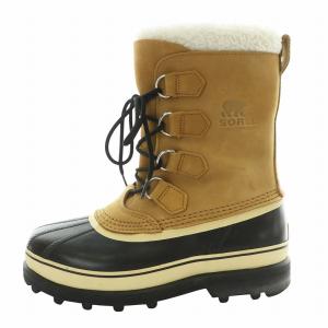SOREL CARIBOU カリブーウォータープルーフ スノーブーツ 防水 レザー 26cm 茶 ブラウン 黒 ブラック