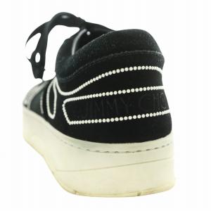 JIMMY CHOO スニーカー スエード パール 37 24cm 黒 ブラック /MW GY19