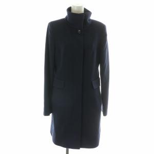 コート ミディアム 比翼ボタン ウール 40 M 紺 ネイビー /MW GY19