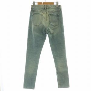 SAINT LAURENT PARIS デストロイデニムパンツ クラッシュデニム ジーンズ ダメージ加工 リペア加工 25 S 青 ブルー 421236