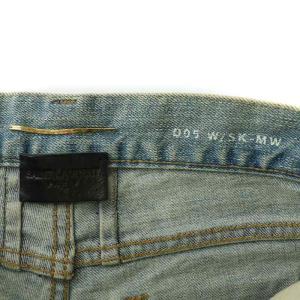 SAINT LAURENT PARIS デストロイデニムパンツ クラッシュデニム ジーンズ ダメージ加工 リペア加工 25 S 青 ブルー 421236