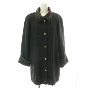 フッション FASHION コート ハーフ シルク 中綿 裏地総柄 ドット 9R M 黒 ブラック /MW