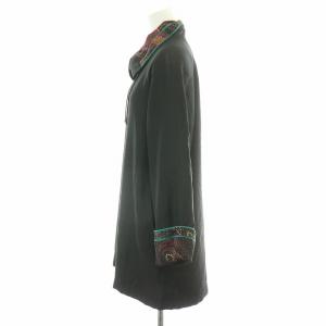 LEONARD フッション FASHION コート ハーフ シルク 中綿 裏地総柄 ドット 9R M 黒 ブラック /MW