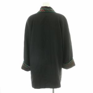 LEONARD フッション FASHION コート ハーフ シルク 中綿 裏地総柄 ドット 9R M 黒 ブラック /MW