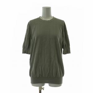 イタリア製 カットソー ニット 半袖 クルーネック M グレー /XZ GY19