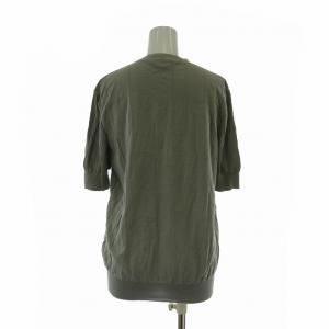 HERMES イタリア製 カットソー ニット 半袖 クルーネック M グレー /XZ GY19
