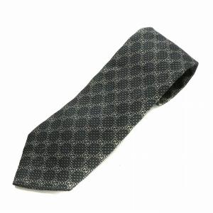 ネクタイ 絹 シルク レギュラータイ GG柄 総柄 グレー /XZ GY19