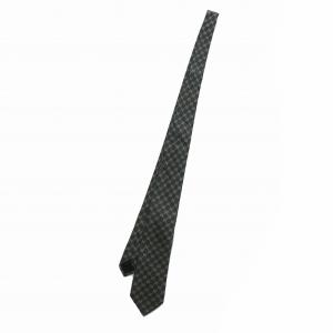 GUCCI ネクタイ 絹 シルク レギュラータイ GG柄 総柄 グレー /XZ GY19