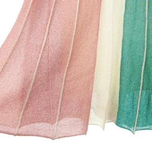 MISSONI マキシスカート ニット ロング タイト ストライプ ラメ 光沢感 透け感 小さいサイズ 38 XS マルチカラー