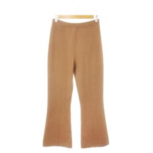 パンツ ニット フレア ウエストゴム センターシーム ストレッチ S 茶 ブラウン /MN18 GY19