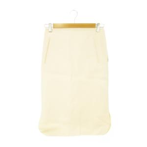 タイトスカート ミモレ ロング ウール ラウンドカット 小さいサイズ 32 XS アイボリー クリーム