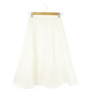 白タグ フレアスカート ミモレ ロング ハリ感 無地 シンプル 白 ホワイト /AO2 GY19