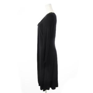 ARMANI COLLEZIONI ワンピース ドレス ロング 長袖 ドレープ 薄手 ストレッチ 40 M 黒 ブラック /CK10 GY19