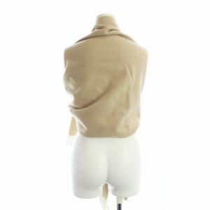 GIVENCHY 大判ストール マフラー ロゴ 刺繍 フリンジ ベージュ GY19 /MQ