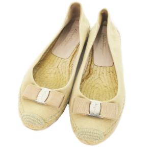 フラットシューズ エスパドリーユ ジュート ヴァラリボン ロゴ 大きいサイズ 8 25cm ベージュ /AH1