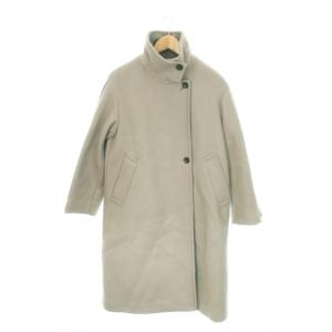 メルトン スタンドカラー コート ロング 36 S グレージュ 3625-199-2049 /MN17
