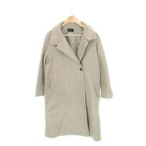 green label relaxing メルトン スタンドカラー コート ロング 36 S グレージュ 3625-199-2049 /MN17