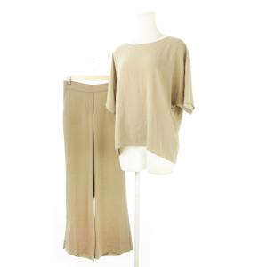 20SS POWDER CREPE パウダークレープ セットアップ 上下 ブラウス 半袖 フレア ワイドパンツ