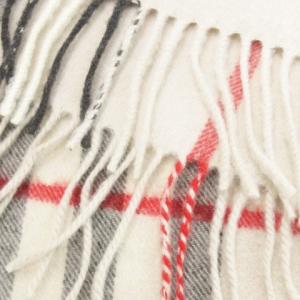 BURBERRY LONDON マフラー カシミヤ フリンジ チェック ベージュ