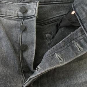 MOTHER デニムパンツ ジーンズ ワイド フレア ストレッチ ボタンフライ ウォッシュ加工 27 グレー /AO21