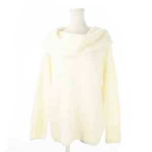 ニット セーター オフタートルネック 長袖 ウール ふんわり 40 M 白 アイボリー /CK7 GY19