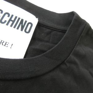 MOSCHINO COUTURE! 半袖Tシャツ クルーネック コットン プリント ロゴ テキスト 黒 ブラック /AO15