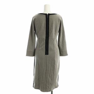 MAX MARA WEEKEND LINE ワンピース ロング ジャガード 千鳥柄 切替 S 黒 ブラック グレー GY19 /MQ