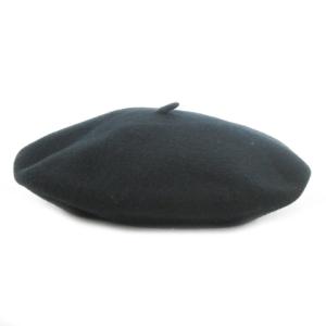 Borsalino ベレー帽 ウール ワンポイント ロゴ シンプル 黒 ブラック /AO5 GY19