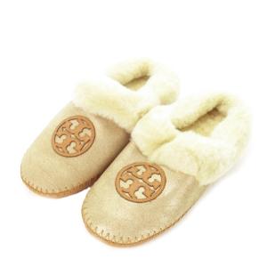 ムートンシューズ シアリングスリッパ スリッポン ロゴ 6 23cm ベージュ /AH4 GY19