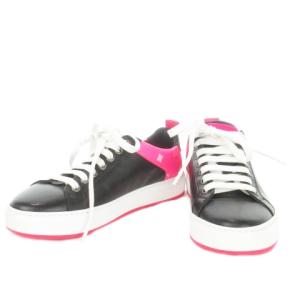 MCM 靴 シューズ スニーカー ロゴ プリント 配色 レースアップ ローカット 36 23cm ピンク /AH1