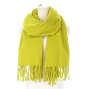 ストール マフラー フリンジ なめらか ソフトタッチ くすみ 黄 イエロー /AH7 GY19