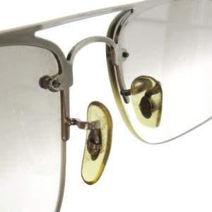 Ray-Ban サングラス 眼鏡 メタルフレーム ハーフリム スクエア グラデーションレンズ シルバーカラー ブラウンカラーレンズ