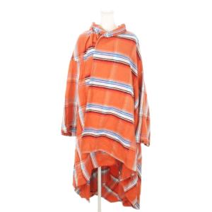 エヌハリ ガウン コート チェック 38 M オレンジ /MN1 GY19