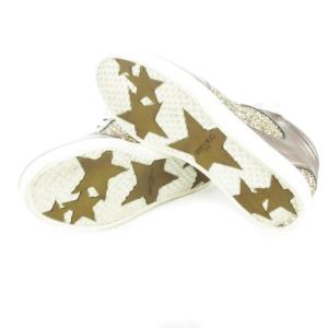 JIMMY CHOO MIAMI マイアミ スニーカー レースアップ グリッター レザー 革 35 22.0cm アンティークゴールドカラー