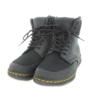 RIGAL KNIT レースアップショートブーツ 軽量 ステッチ 大きいサイズ 38 25cm 黒 ブラック