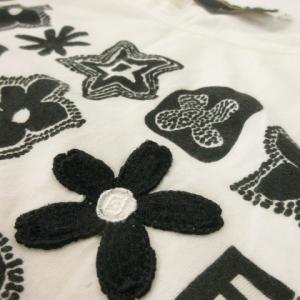 FENDI タンクトップ 丸首 ロゴ 花柄 プリント 刺繍 40 L 白 ホワイト /MN22 GY19