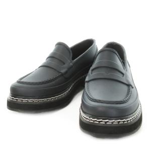 リファイン ステッチ ペニー ローファー コインローファー レインシューズ 4 23cm 黒 ブラック