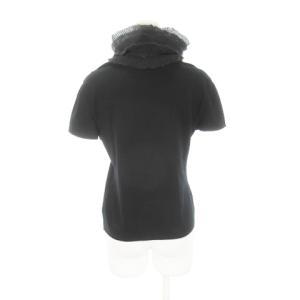 VALENTINO ニット セーター ハイネック ティアードネック 半袖 ウール モヘア混 アンゴラ混 黒 ブラック /AH14