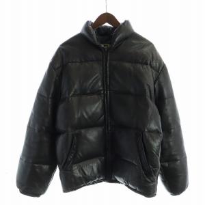 90s USA製 レザー ダウンジャケット 40 ブラック