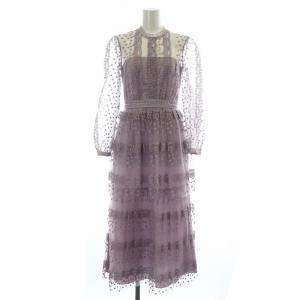 LILAC TIERED LACE MIDI DRESS ワンピース