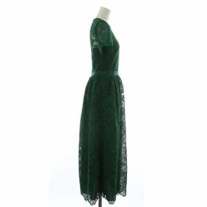 self-portrait DARK GREEN FLORAL GUIPURE MIDI DRESS ワンピース ドレス 半袖 ロング
